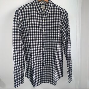J. Crew Navy blue and White Checkered Button Down Shirt